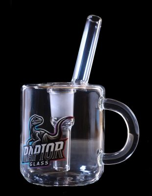 3"Raptor Glass Morning Mug Bubbler – Handle-Side Chill Hits