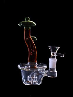 7"🍄 Amber Forest Mushroom Recycler Bong