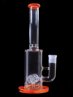 Barrel Perc Bong with Orange Accents